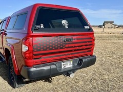 Compatible with Toyota Tundra .. Full Tailgate Flag .. VINYL Graphic