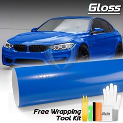 Gloss Glossy Intense Blue Car Vinyl Wrap Sticker Decal Air Release Bubble Free