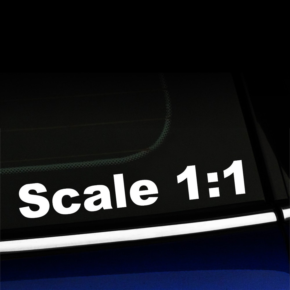 Scale 1:1 – Funny Sticker Decal for MINI Cooper Smart Fiat – You choose color!