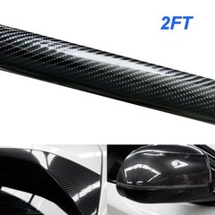24″X60″ Most Realistic Gloss Black Carbon Fiber Wrap Vinyl Air Release 2X5FT