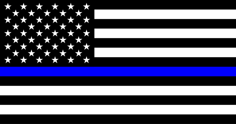 Thin Blue Line American Flag Heavy Duty Magnet Black and Blue 3″x6″ Cars Trucks