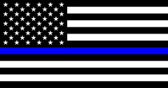 Thin Blue Line American Flag Heavy Duty Magnet Black and Blue 3″x6″ Cars Trucks