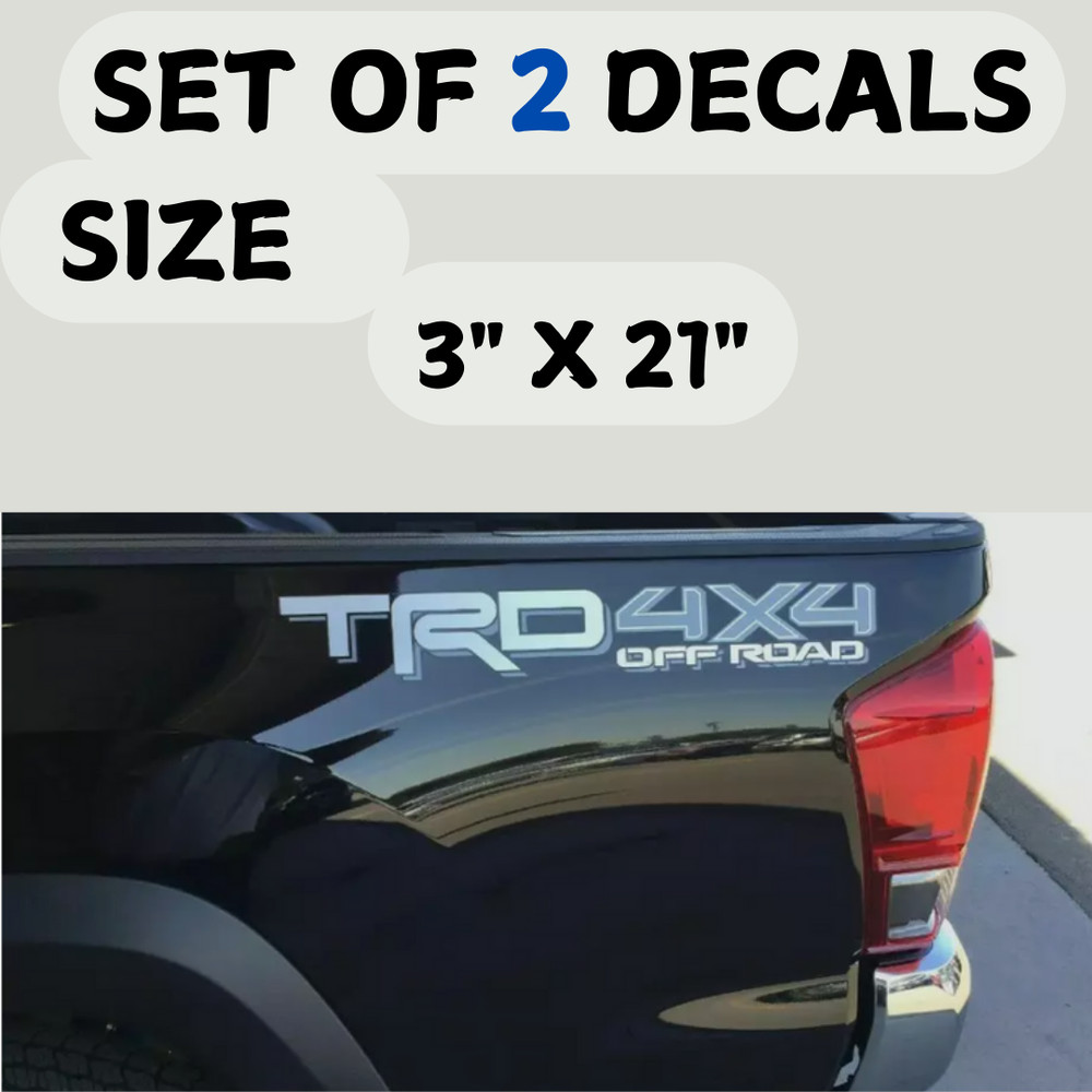 TRD 4×4 OFF ROAD DECALS Toyota Tacoma Tundra Vinyl Sticker Decals White Silver
