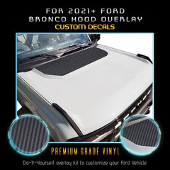 For 2021+ Ford Bronco Hood Graphic Overlay Decal – Matte Carbon Fiber Vinyl