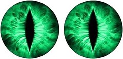 Beast Eyes Headlight Decals Round 3D Stereo Eyes Headlight Decal Stickers Green