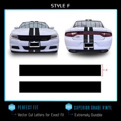For 2015+ Charger Full Body Racing Stripes Graphic Decal Overlay – Gloss Vinyl