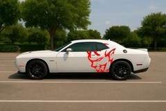 For 2013 – 2023 Dodge Challenger Demon Head Side Design (Includes Both Sides)