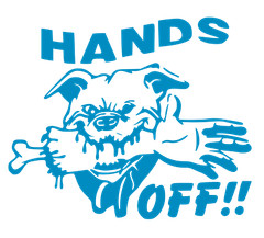 HANDS OFF! Dog will Eat Your Hand Toolbox Vinyl Decal UR Color Choice Sticker