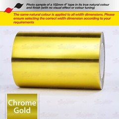 CHROME GOLD 4″ 102mm Roll PIN STRIPE Car Striping Line TAPE Decal Vinyl Sticker