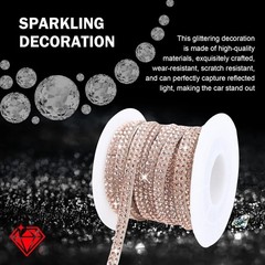 Versatile Rhinestone Adhesive Strip, 14.9 Ft for Cars and Personal Items