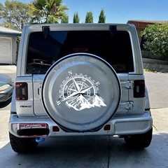 Compass with Mountains Car Body Rear Window Decal for Pickup Truck Boat Wall