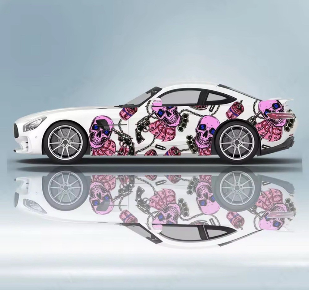 Skeleton Car Decal; Skull Car Decal; Cool Car Decals Both Sides; Car Livery