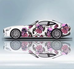 Skeleton Car Decal; Skull Car Decal; Cool Car Decals Both Sides; Car Livery