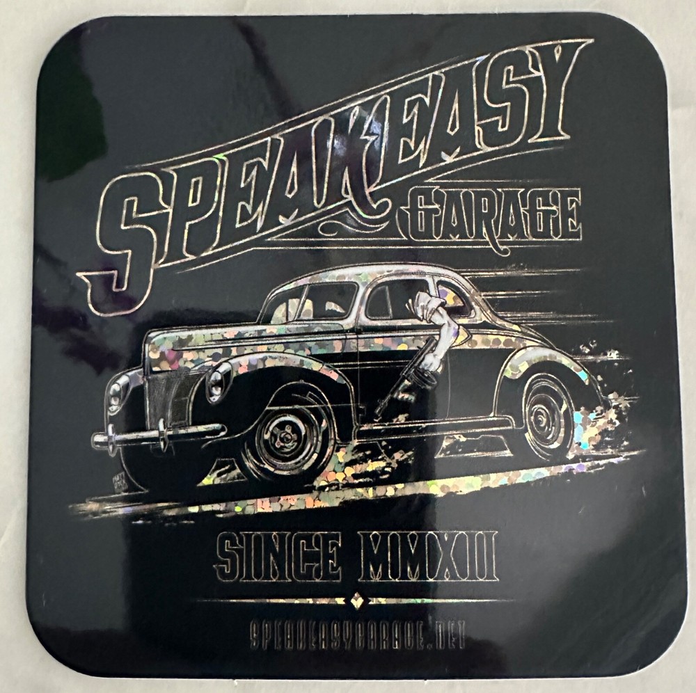 Hot Rod Speakeasy Garage 3″ Premium quality Glitter decal Sticker Car Window (2)