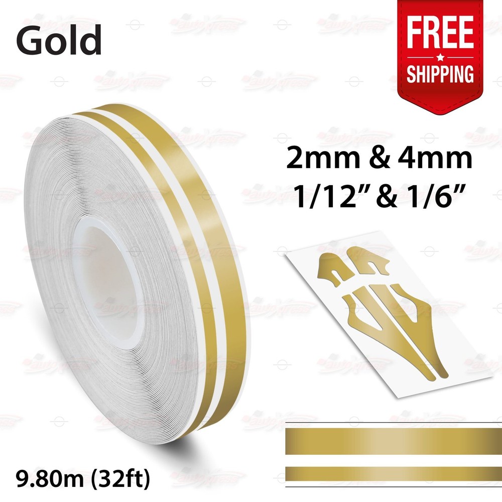 GOLD Roll PIN STRIPE Car PinStriping Trim Line TAPE Decal Adhesive Vinyl Sticker