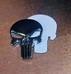 2 X – 💀Shiny Metal Punisher Skull Emblem Badge Car Laptop Door Bike