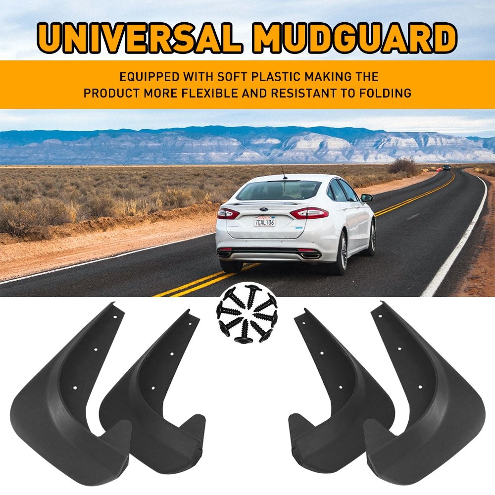 4PCS Front&Rear Black Universal Splash Guards Mud Flaps for Chevrolet Car Pickup