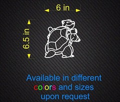 Vinyl Decal Sticker. Car, Window, Wall… 009 Blastoise (6in x 6.5in)