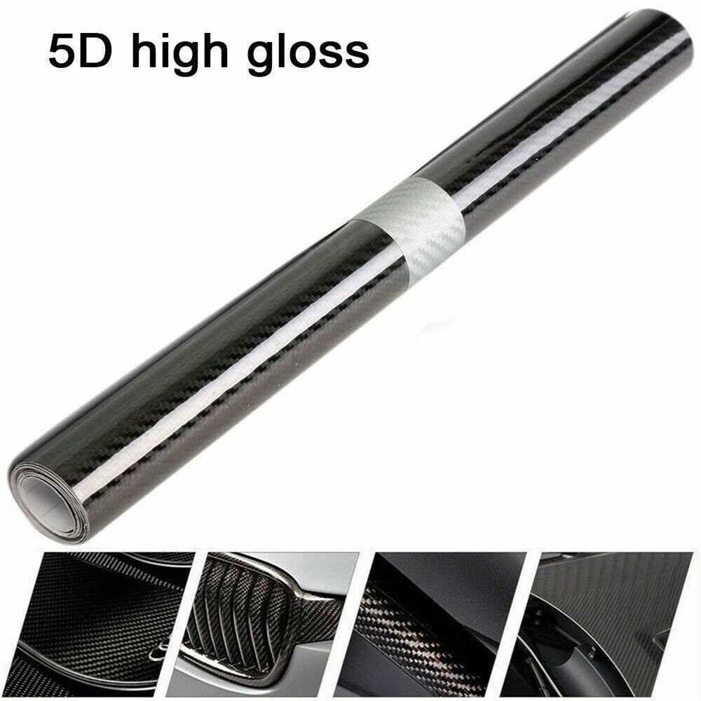 Auto Accessories 5D Glossy Carbon Fiber Vinyl Film Car Interior Wrap Stickers US