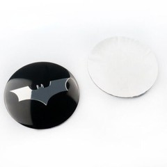 4Pcs 65mm Black Silver Bat Car Wheel Center Rim Hub Caps Badge Stickers Decals