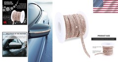 Versatile Rhinestone Adhesive Strip, 14.9 Ft for Cars and Personal Items