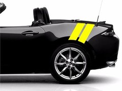 Rear 4″ Fender Double Hash Bar vinyl RACING STRIPES Decal (Fits Mazda MIATA MX-5