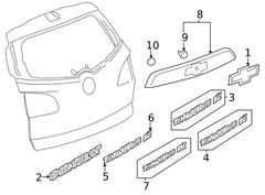 Genuine GM Bright Chrome Center Liftgate Applique with Bowtie Emblem 23267413