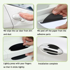 8pcs Car Door Handle Bowl Anti Scratch Sticker Protector Black Accessories