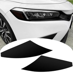 35% Dark Smoke Black Overlay Headlight Protector Decal For 2022-2025 Honda Civic