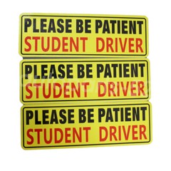 3 Pcs Car Bumper Sticker Decal Student Driver Signs Please Be Patient Magnet Car