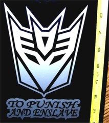 TRANSFORMERS – DECEPTICON. “TO PUNISH AND ENSLAVE”! 5″ WIDE BY 7 1/2″ TALL