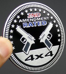 1pc 2nd Amendment Rated Auto Fender Emblem Sticker SUV Truck 2.36″ 6cm 4×4 Badge
