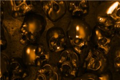 Orange 3D Skulls Pile 24×36 Graphic Car Wrap Decal Vinyl Bike Scooter Motorcycle