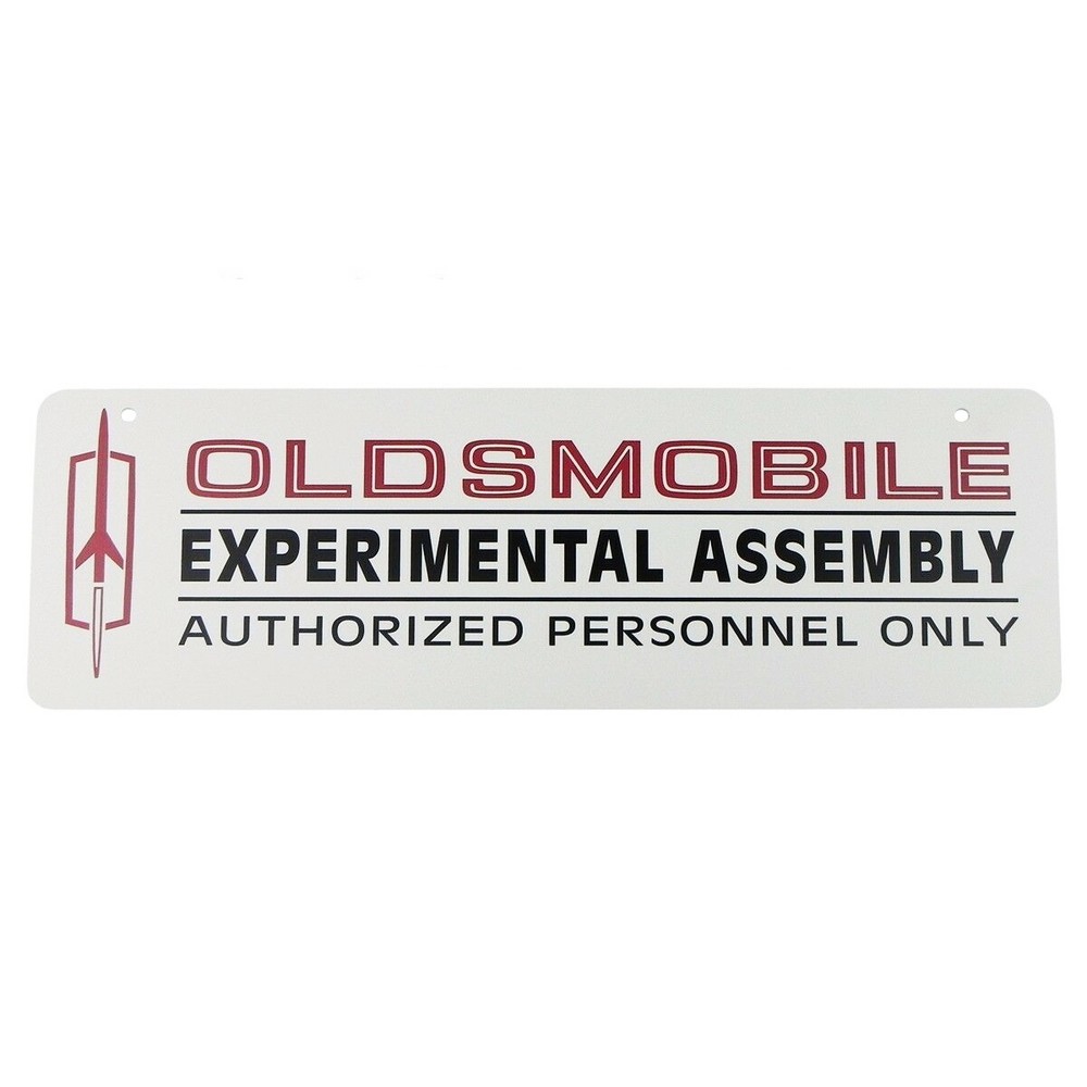 Oldsmobile Experimental Assembly Metal Sign 6×18 Cutlass 442 W-30 W-31 F-85 98