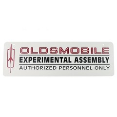 Oldsmobile Experimental Assembly Metal Sign 6×18 Cutlass 442 W-30 W-31 F-85 98