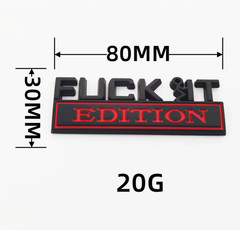 2Pcs 3D Zinc Alloy FU*K &IT EDITION Metal Letter Badge Car Emblem Bumper Decal