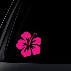 Hibiscus Flower PINK Car Decal / Sticker, 6″