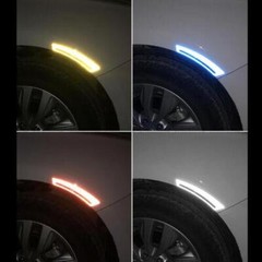 Pair Reflective Carbon Fiber Pattern Car Wheel Eyebrow Protector Trim Sticker