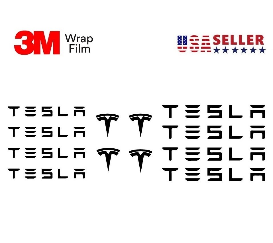 12pc Tesla Caliper Brake 3M 1080/2080 Vinyl Decal Sticker
