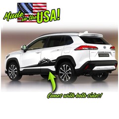 Mountains Side Door Racing Stripes Decals Fits 2022 & Up Toyota Corolla Cross