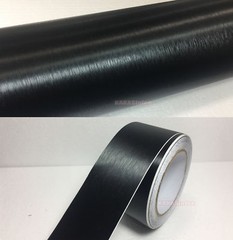 Bubbles Free Car Metal Brushed Matte ALUMINUM Vinyl Wrap Sticker Film Black AB