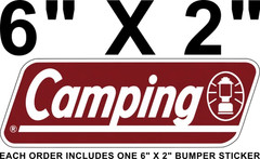 CAMPING LANTERN DECAL 6″ X 2″ BUMPER STICKER CAR TRUCK SUV RV TRAILER FREE SHIP