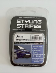 3mm x 10mtr Self Adhesive Car Pin Stripe Coach Tape Syling Stripe All Colours