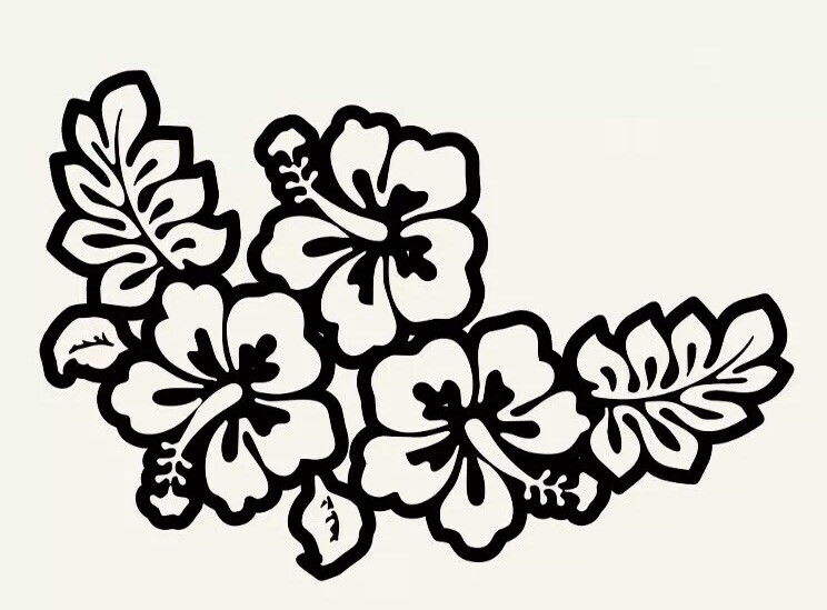 Hibiscus Flower Window Sticker Vinyl Decal Hawaii Aloha Tropical Beach Ocean