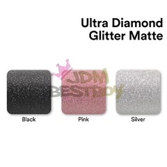 Premium Ultra Diamond Glitter Matte Silver Car Vinyl Wrap Sticker Decal Sheet