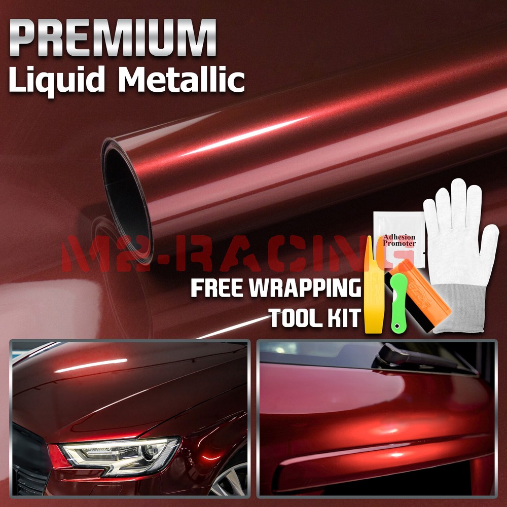 ESSMO PET Liquid Metallic Dragon Blood Red Car Vinyl Wrap Decal Like Paint