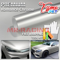 ESSMO PET Romance Chrome Silver Auto Car Vehicle Vinyl Wrap Decal Sticker Paint