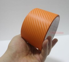 3D Orange / Sheet Car PVC Grain Carbon Fiber Vinyl Tape Wrap Sticker Decors Trim