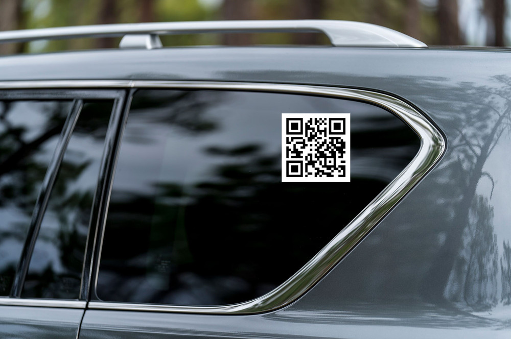 Custom Business QR Code – Car or Storefront Decal – B&W – 6 or 10 inch