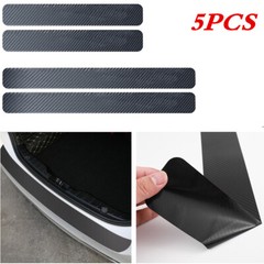 5Pcs Car Trunk Door Sill Scuff Guard Plate Sticker Protector Anti Scratch Kick